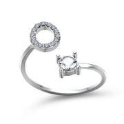 Adjustable 26 Initial Letter Ring For Women