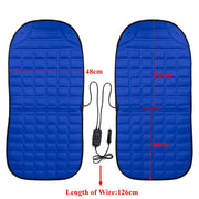 2Pcs In 1 Fast Heated & Adjustable Black/Grey/Blue/Red Car Electric Heated Seat Car