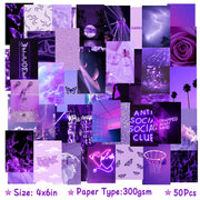 50Pcs Purple Aesthetic Picture for Wall Collage Set