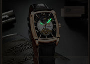 TEVISE Business Square Design Unique Mechanical Watch