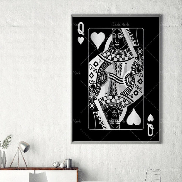 Abstract king queen and jack  decoration poster
