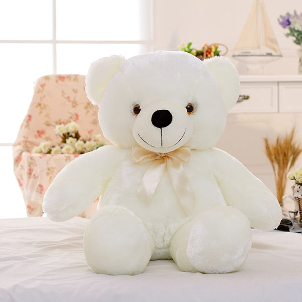 50cm Creative Light Up LED Teddy Bear Stuffed Animals Plush Toy Colorful Glowing Christmas Gift for Kids Pillow