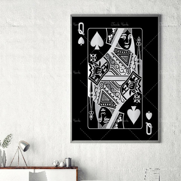 Abstract king queen and jack  decoration poster