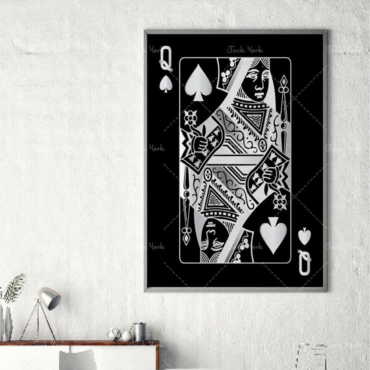 Abstract king queen and jack  decoration poster