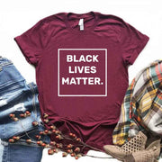Black Lives Matter square Women Tshirts Cotton Casual Funny t Shirt For Lady  Top Tee Hipster 6 Color