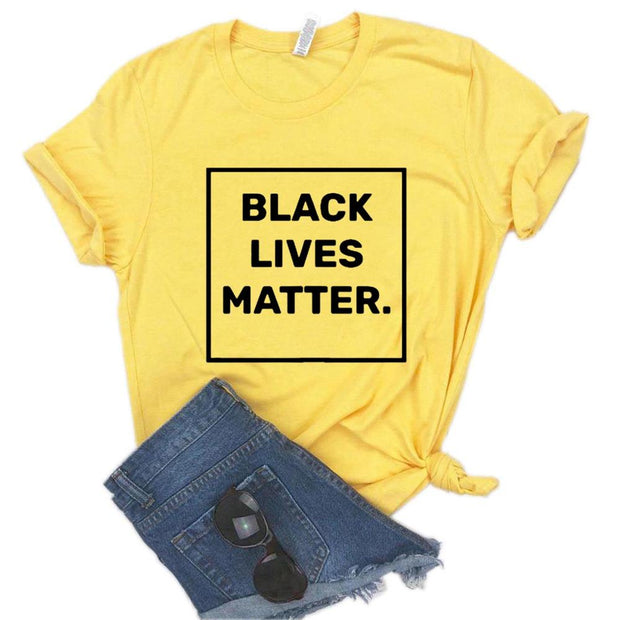 Black Lives Matter square Women Tshirts Cotton Casual Funny t Shirt For Lady  Top Tee Hipster 6 Color