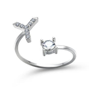 Adjustable 26 Initial Letter Ring For Women
