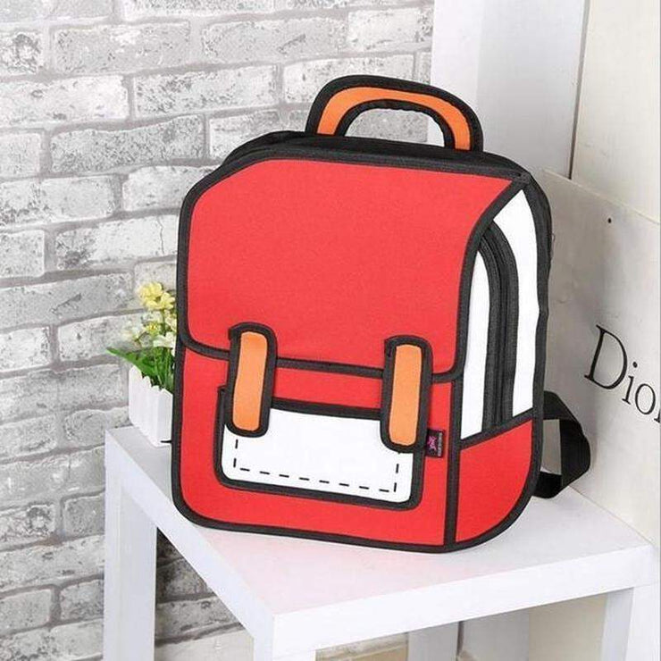 2D Cartoon Canvas Backpack