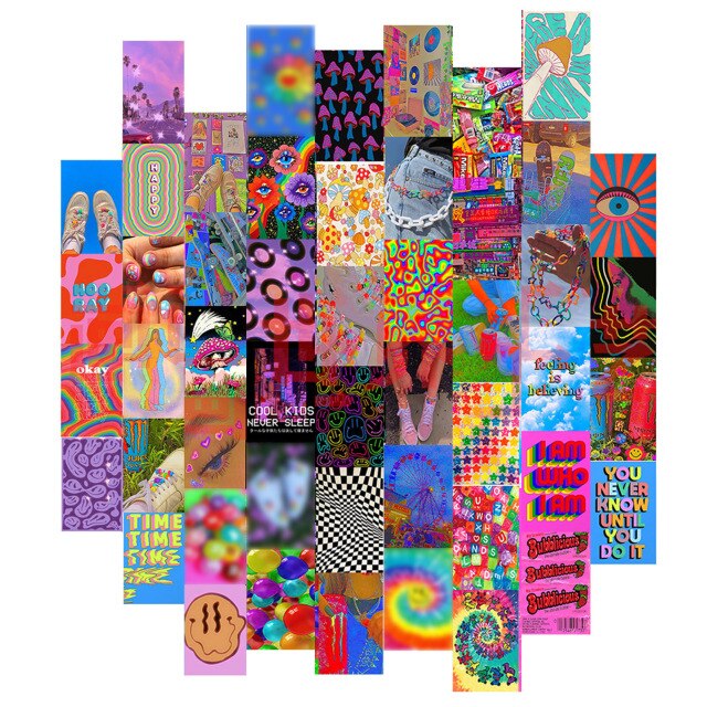 50pcs/set Wall Collage Aesthetic Photo Postcard Art Pictures Collage