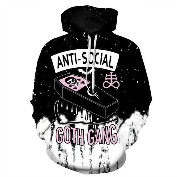 3D Printing Hoodies ANTI-SOCIAL GOTH GANG