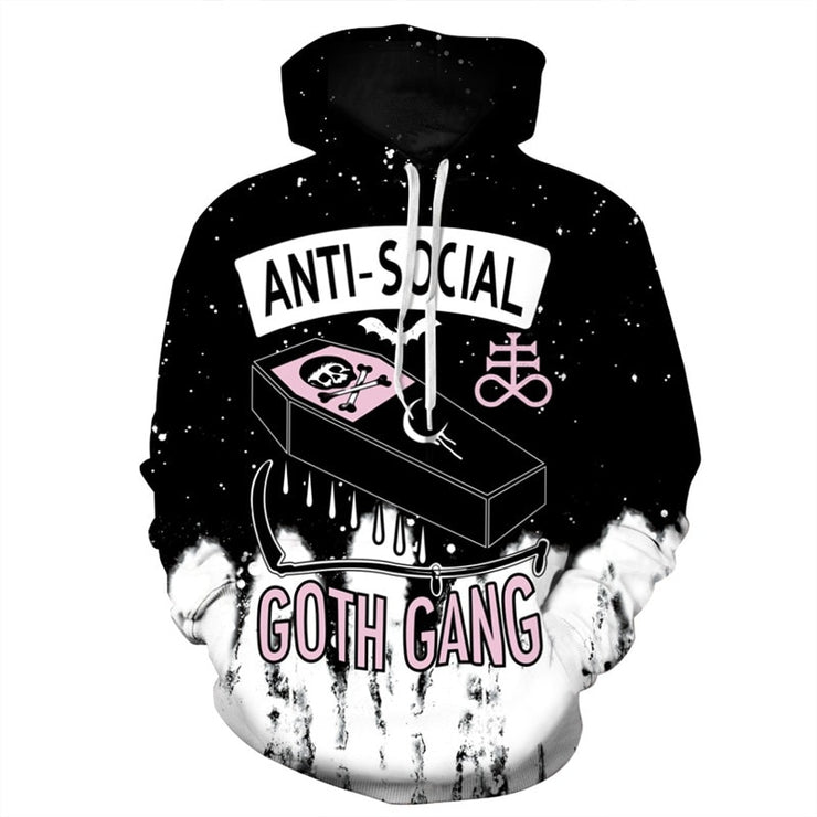 3D Printing Hoodies ANTI-SOCIAL GOTH GANG