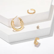 4 Pcs/set Bohemian Moon Star Crystal Stud Earrings