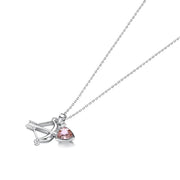 Arrow of Love Sterling Silver Necklace with  Crystals