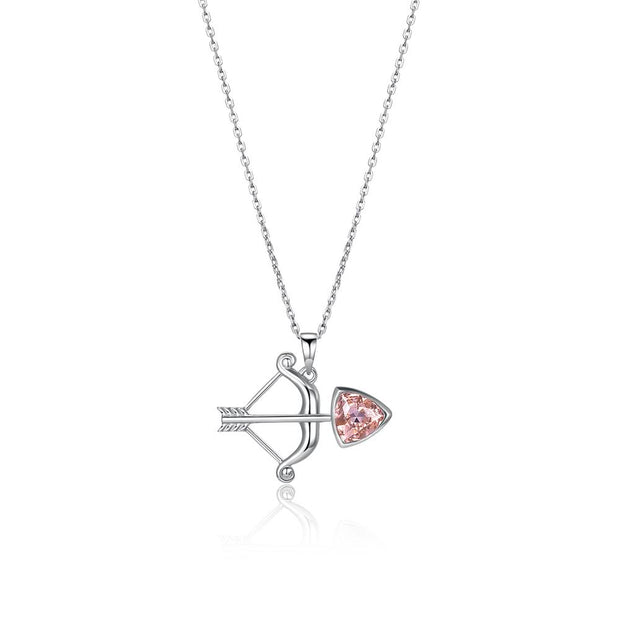 Arrow of Love Sterling Silver Necklace with  Crystals
