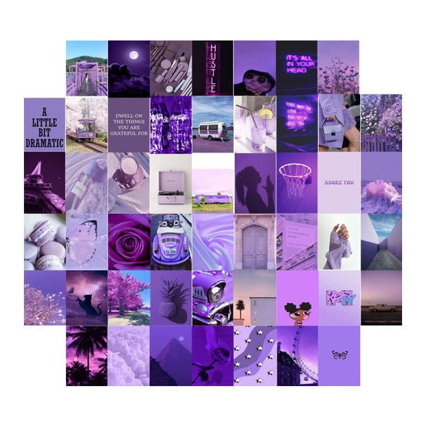 50pcs/set Wall Collage Aesthetic Photo Postcard Art Pictures Collage