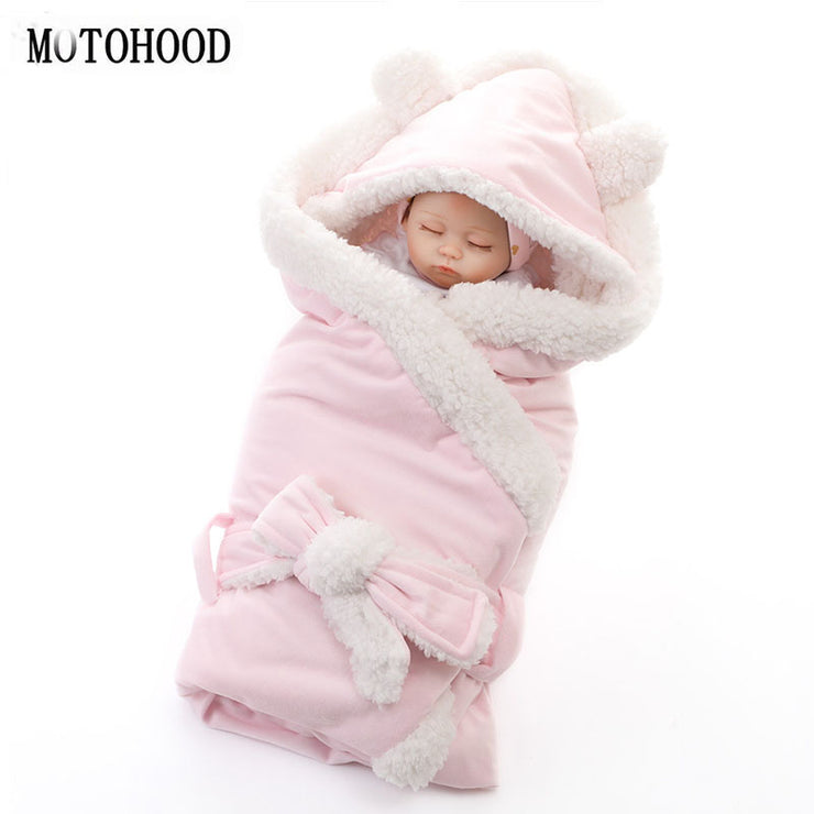 Blanket Wrap Double Layer Fleece Baby Swaddle Sleeping Bag For Newborns