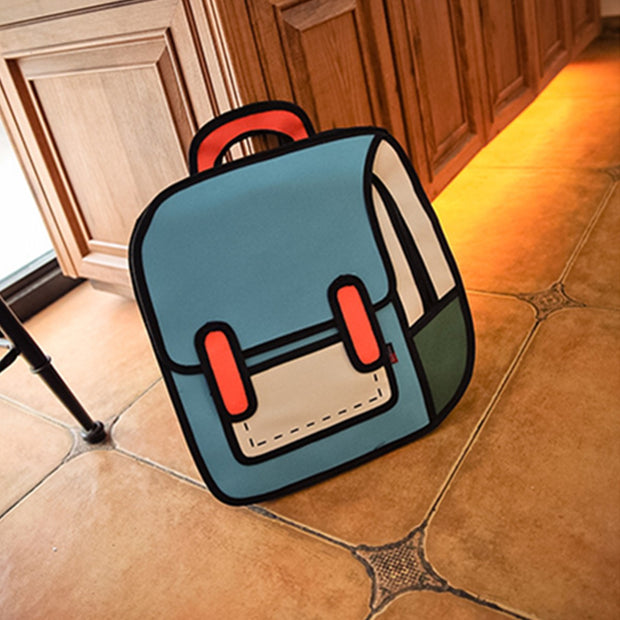 2D Cartoon Canvas Backpack