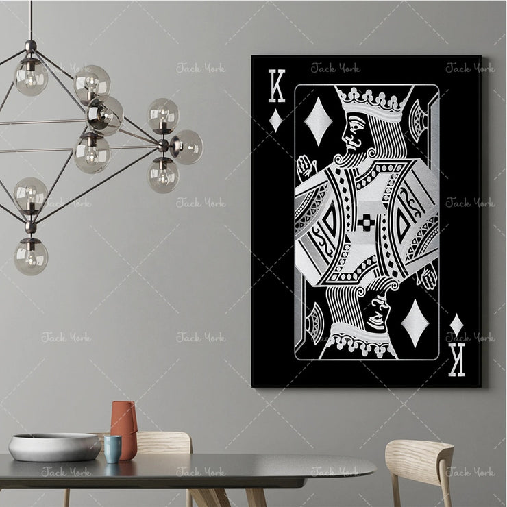 Abstract king queen and jack  decoration poster