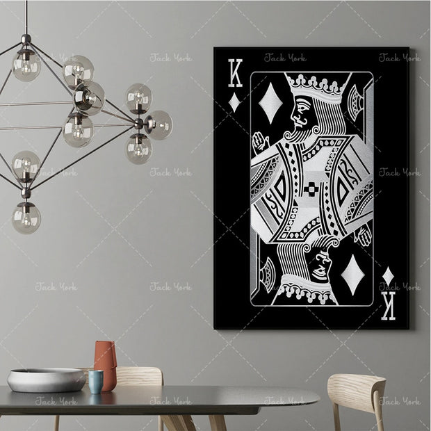 Abstract king queen and jack  decoration poster