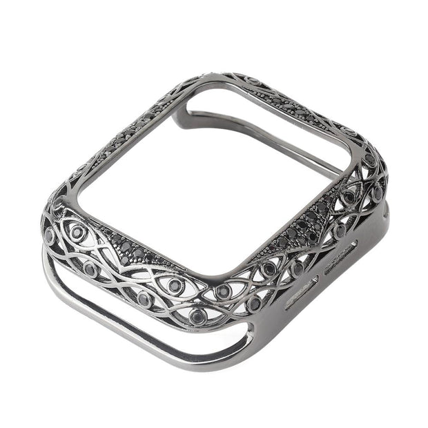 Armor Copper Protective Case for Apple Watch Series 6 5 4 3 SE Carved Diamond Cover Fashion Bumper for iWatch 38mm 42mm 40/44mm