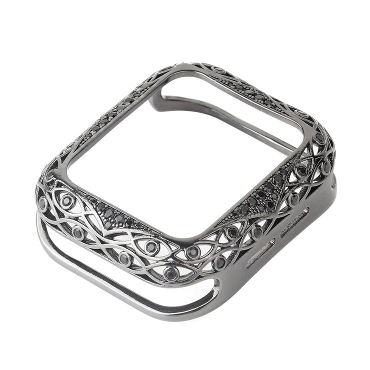 Armor Copper Protective Case for Apple Watch Series 6 5 4 3 SE Carved Diamond Cover Fashion Bumper for iWatch 38mm 42mm 40/44mm