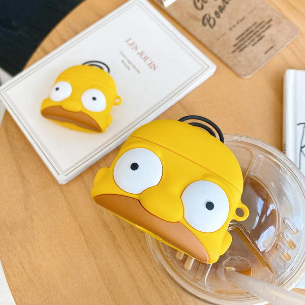 3D Cute Cartoon For Apple AirPods 1 2 Pro Charging Soft silicon Cover Wireless Bluetooth Earphone Case doughnut