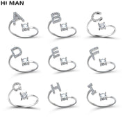 Adjustable 26 Initial Letter Ring For Women