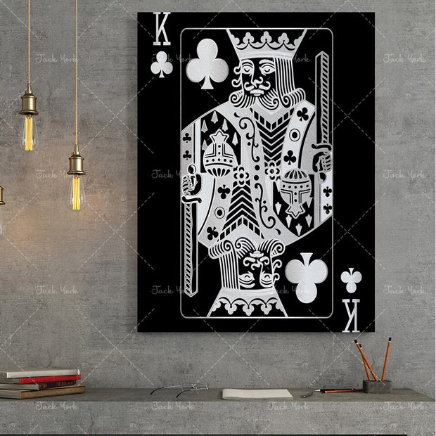 Abstract king queen and jack  decoration poster