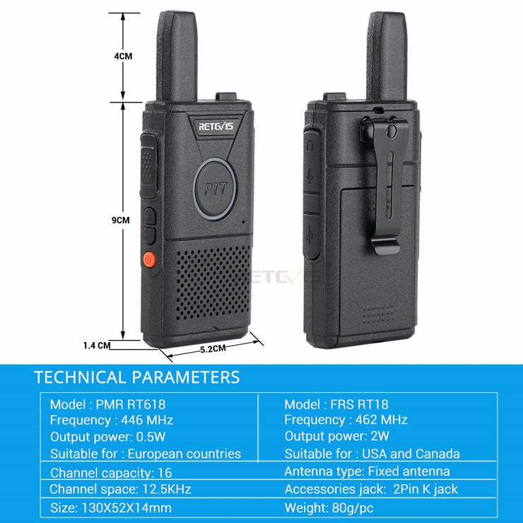 Rechargeable Walkie Talkie