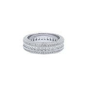 Classic Diamond Created Eternity Princess Cut Ring in 18K White Gold Plated
