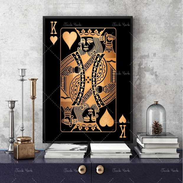 Abstract king queen and jack  decoration poster