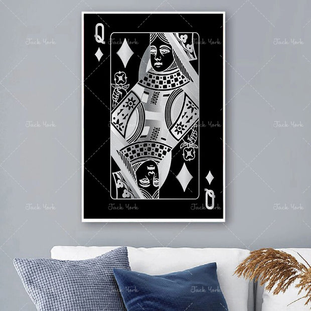 Abstract king queen and jack  decoration poster