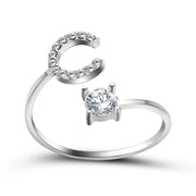 Adjustable 26 Initial Letter Ring For Women