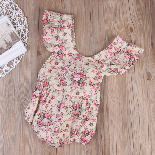 Adorable Infantil Rompers Newborn Baby Girl Floral Romper Summer Flying Jumpsuit Kids Baby Girls Causal Outfit Clothes