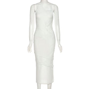 Sleeveless O-Neck Mesh Dress