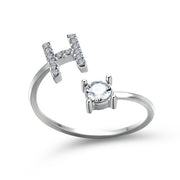 Adjustable 26 Initial Letter Ring For Women