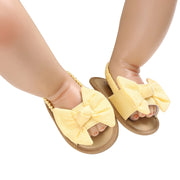 2020 Baby Girls Bow Knot Sandals Cute Summer Soft Sole Flat Princess Shoes Infant Non-Slip First Walkers