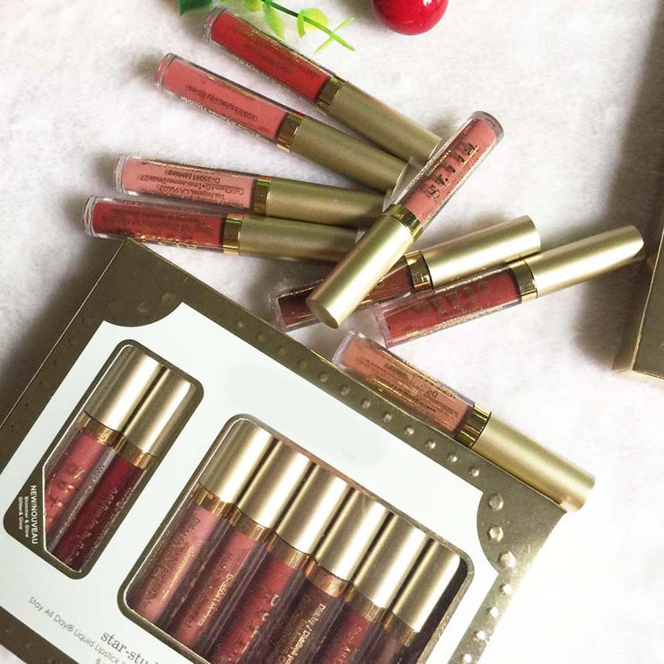 8Pcs Professional Lip Glaze Gloss Waterproof Makeup Matte Non-sticky Lipstick