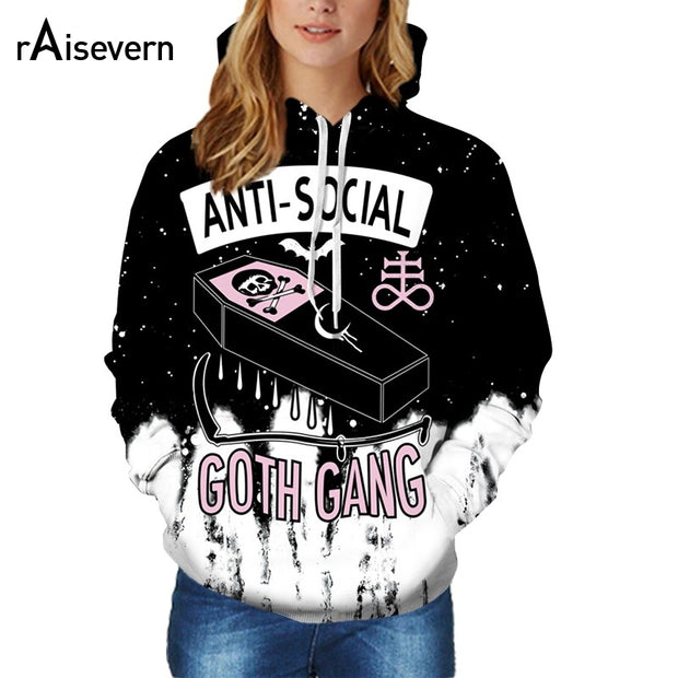 3D Printing Hoodies ANTI-SOCIAL GOTH GANG