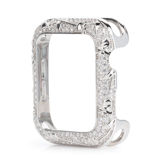 Armor Copper Protective Case for Apple Watch Series 6 5 4 3 SE Carved Diamond Cover Fashion Bumper for iWatch 38mm 42mm 40/44mm