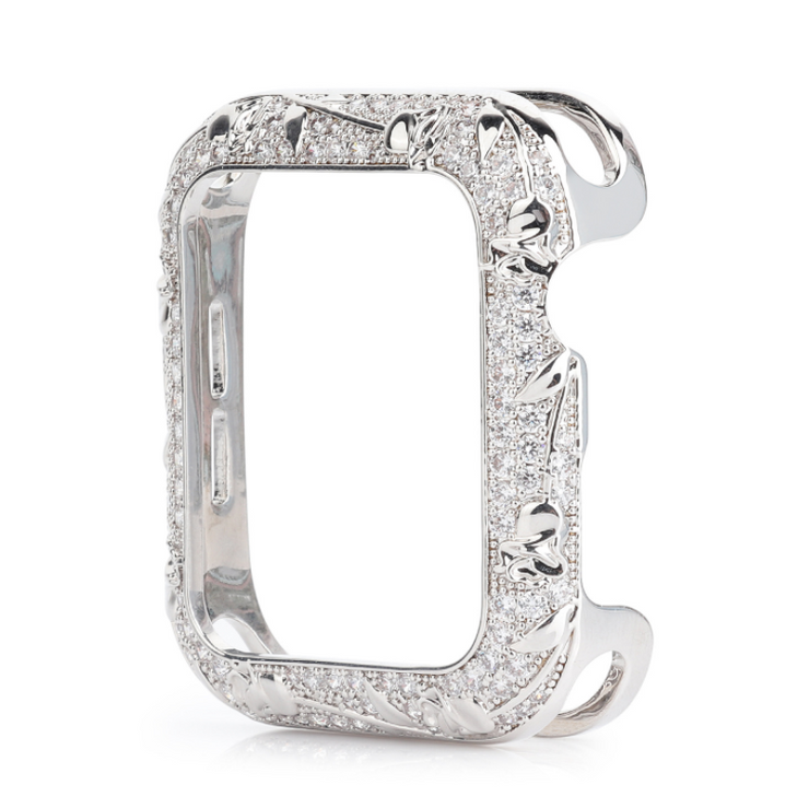 Armor Copper Protective Case for Apple Watch Series 6 5 4 3 SE Carved Diamond Cover Fashion Bumper for iWatch 38mm 42mm 40/44mm