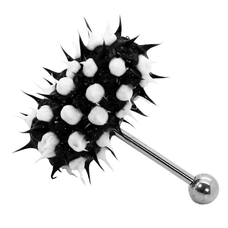 Fashion Women Men Body Piercing Jewelry Colorful Rock Personality Rubber Stainless Barbell Vibrating Tongue Ring 2 Batteries