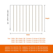 3M LED Curtain Garland on the Window USB String Lights