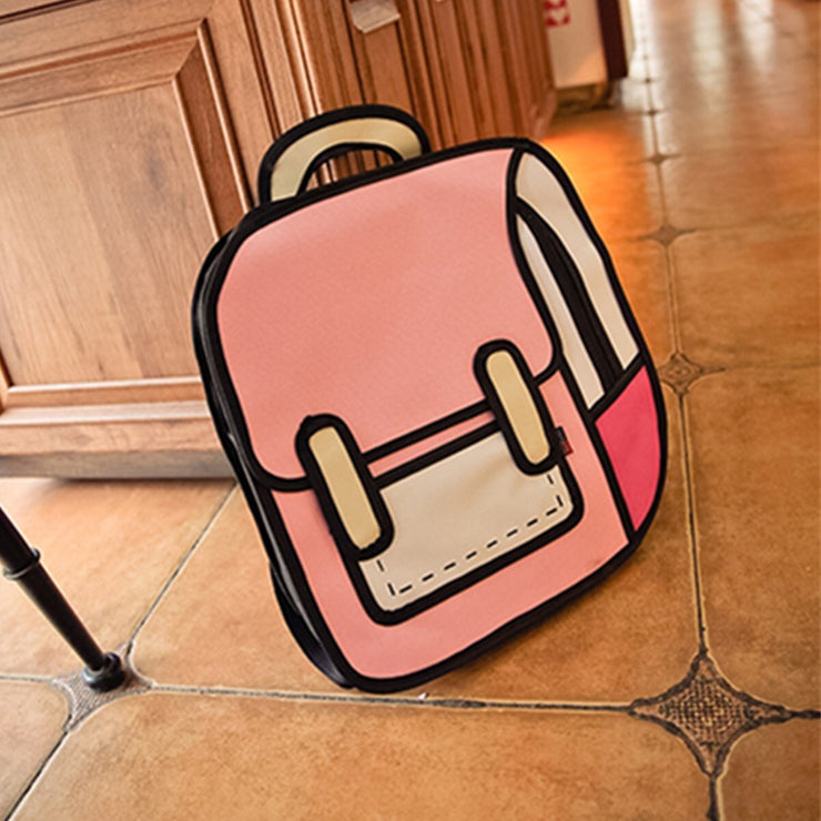 2D Cartoon Canvas Backpack