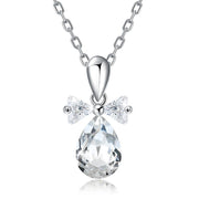 Sterling Silver Necklace with  Crystals