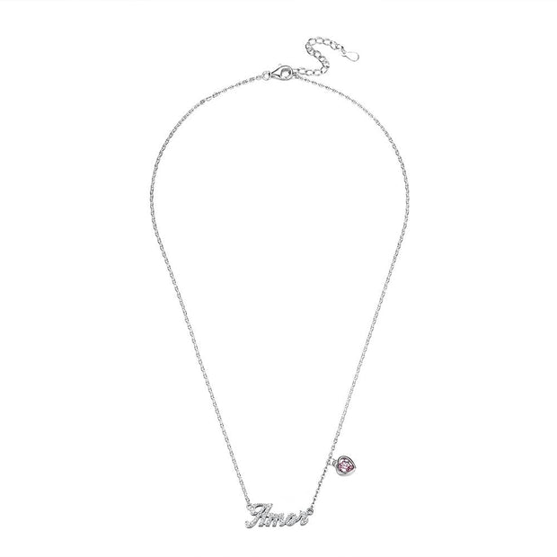 AMEN Sterling Silver Necklace with  Crystals