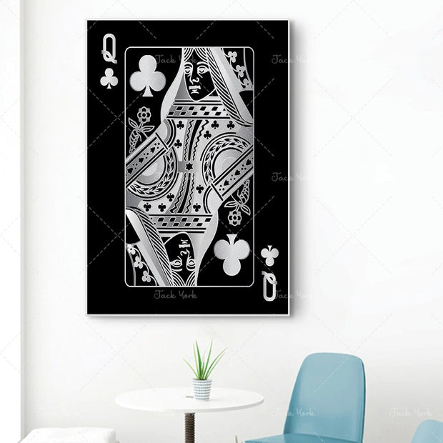 Abstract king queen and jack  decoration poster