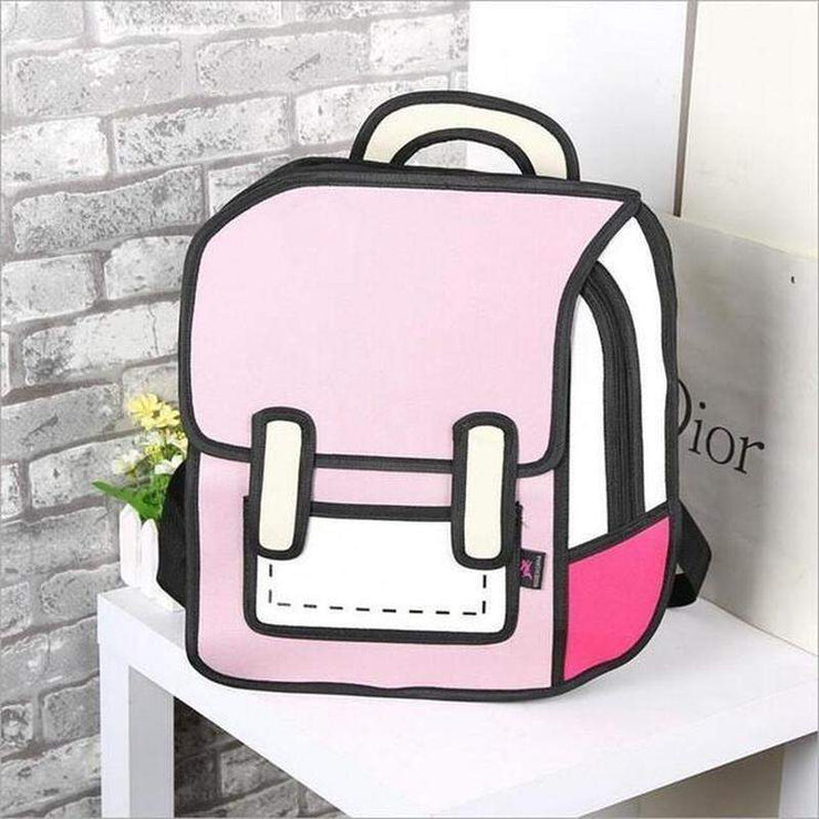 2D Cartoon Canvas Backpack