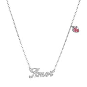 AMEN Sterling Silver Necklace with  Crystals