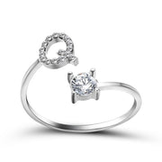 Adjustable 26 Initial Letter Ring For Women
